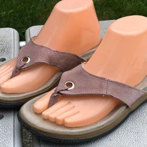 Simplybasic Women's Pink Suede Sandals Size 7